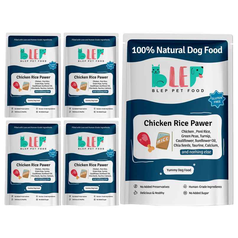 BLEP 100% Natural Dog Food | Chicken Rice Trial Pack | 5 Packs | Zero Preservatives BLEP 100% Natural Dog Food | Chicken Rice Trial Pack | 5 Packs | Zero Preservatives