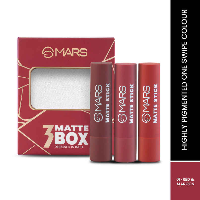 MARS Cosmetics Matte Lipsticks Box - 01 Reds & Maroons 9.6 GRAM