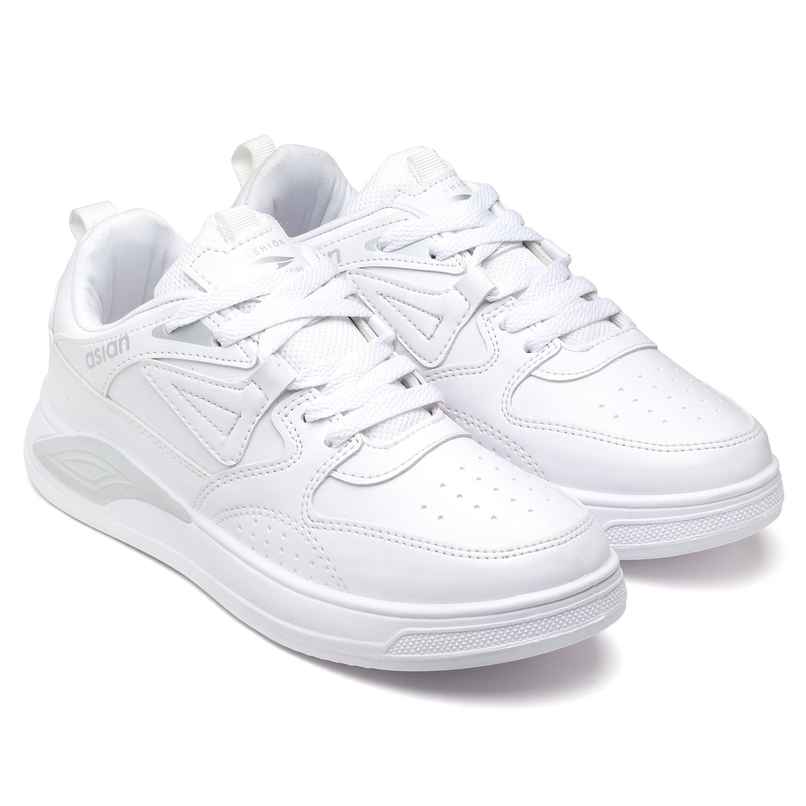 Asian Men s Moscow-01 Full White Sneakers | UK-10