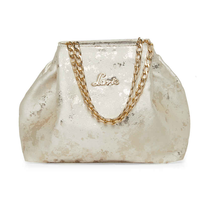 Lavie Women's Shaya Structured Potli Bags | Pouches for Festive Seasons & Wedding | Gold
