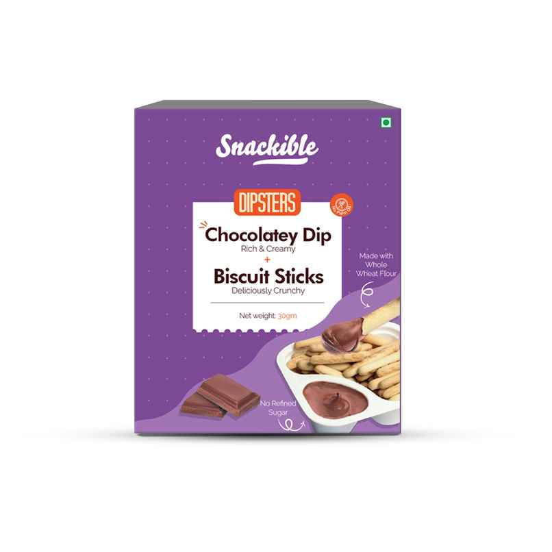 Snackible Biscuit Sticks | with Chocolatey Dip | Made with Jaggery