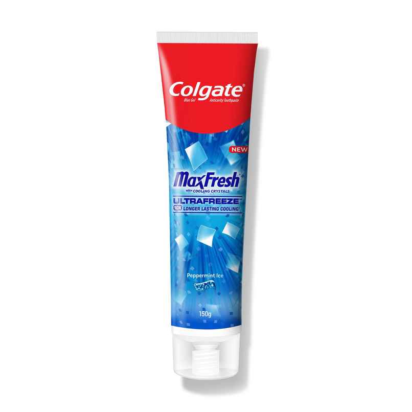 Colgate MaxFresh Toothpaste, Blue Gel Paste with Menthol for Super Fresh Breath (Peppermint Ice) Colgate MaxFresh Toothpaste, Blue Gel Paste with Menthol for Super Fresh Breath (Peppermint Ice)