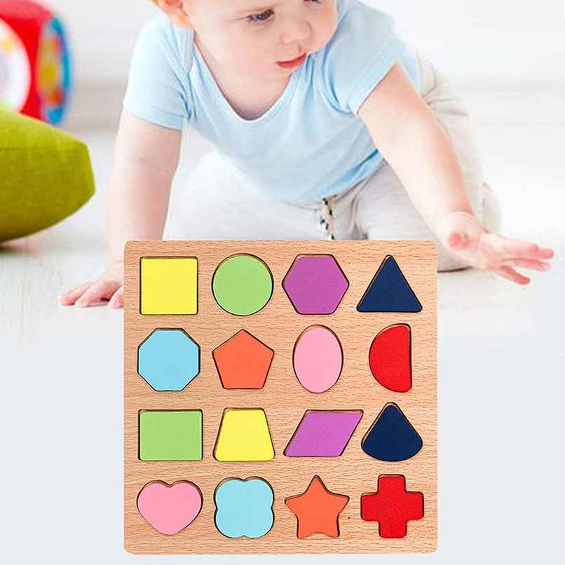 Kidology Wooden Puzzle for Toddlers Kids | Geometric Shape Puzzle | Colour Matching Puzzle Board