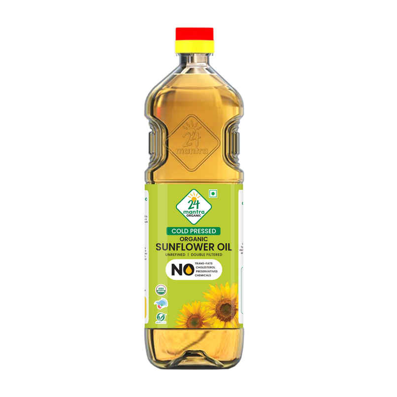 24 Mantra Sunflower Cold Pressed Oil | Organic Cooking Oil 24 Mantra Sunflower Cold Pressed Oil | Organic Cooking Oil