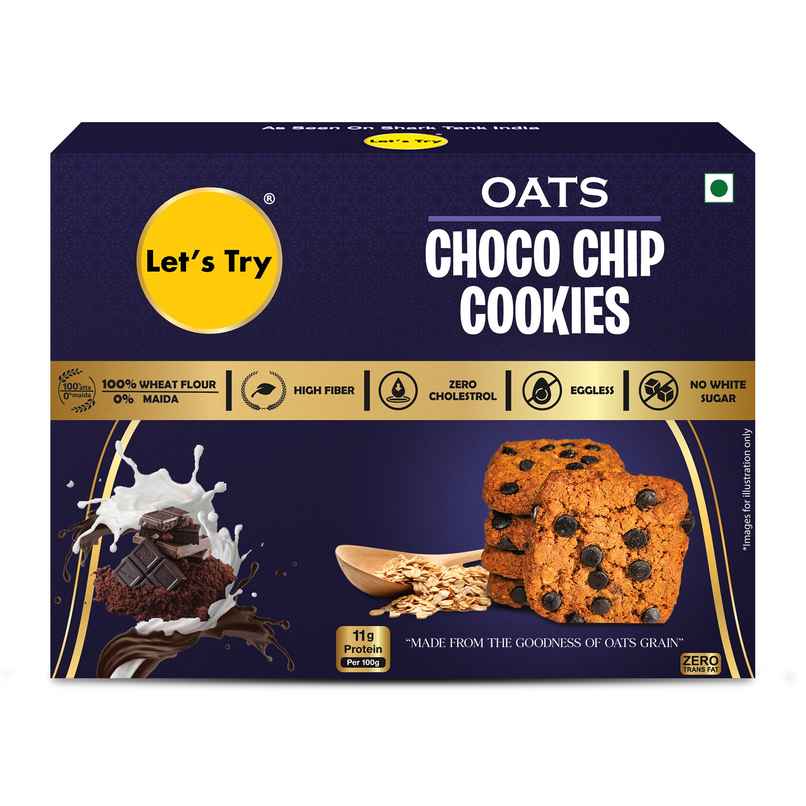 Let's Try Oats Choco Chip Cookies | Crunchy & Chocolatey