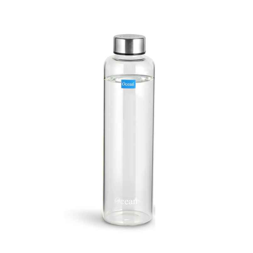 Ocean Borosilicate Lumi Bottle with Slim Lid | Clear - 1 L