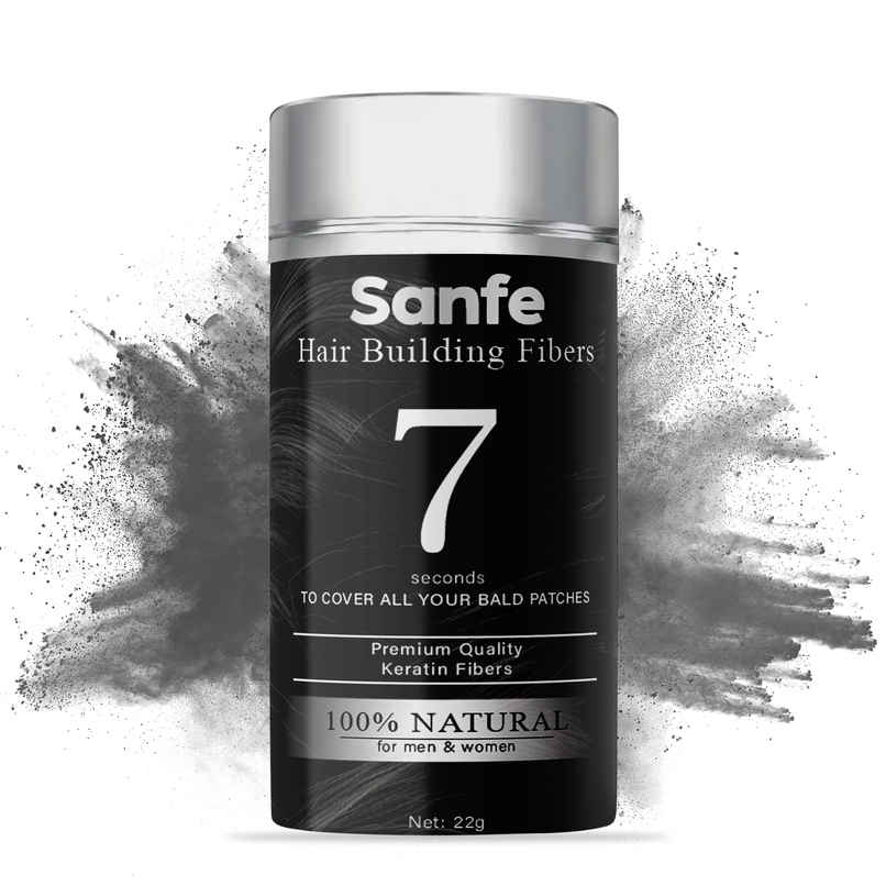 Sanfe Hair Building Fibers Powder |Bald Spot & Thinning Hair Cover Up|Hair Thickening Spray | Black Sanfe Hair Building Fibers Powder |Bald Spot & Thinning Hair Cover Up|Hair Thickening Spray | Black