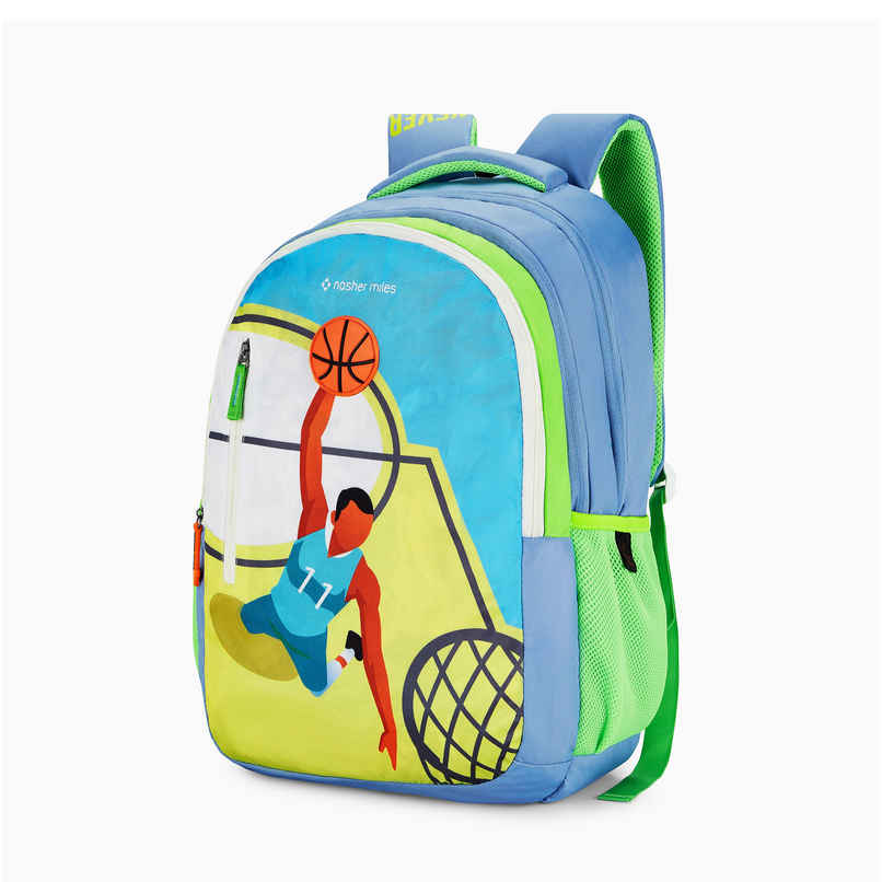 Nasher Miles Basketball Backpack- Unisex-3 Compartment College Bag- Cyan Green- 45L Nasher Miles Basketball Backpack- Unisex-3 Compartment College Bag- Cyan Green- 45L