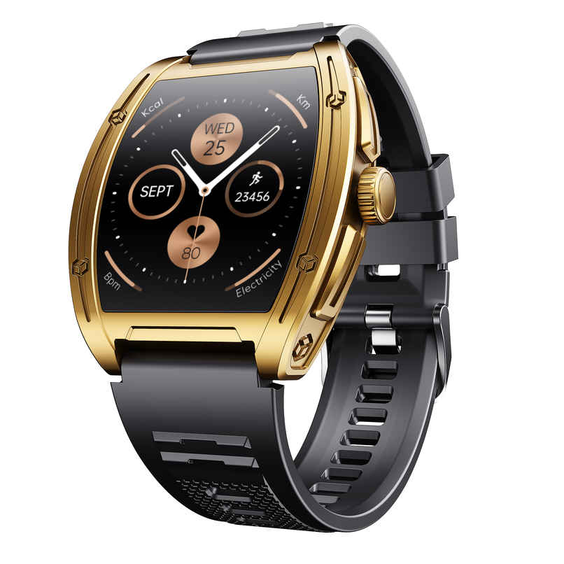 boAt Enigma Ascend Smartwatch | 1.76" Display | Functional Crown - Midnight Gold