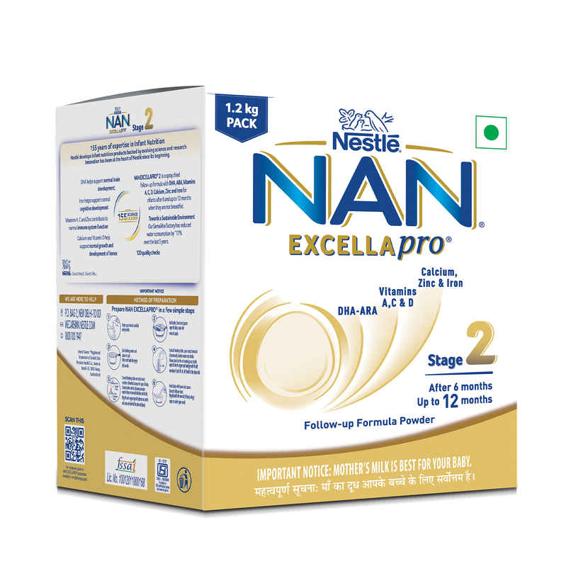 Nestle Nan Excellapro 2 Follow-up Formula Baby Powder, Vitamin, DHA & ARA | 6-12 Months