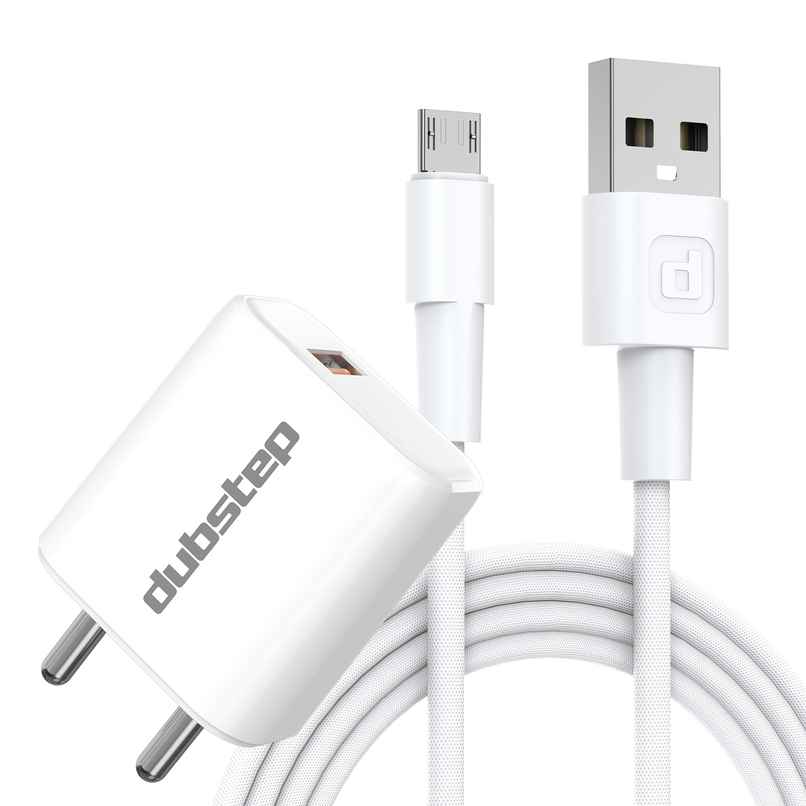 Dubstep Sprint 12W Charger ( Adapter with Cable USB-A To Micro USB, White)