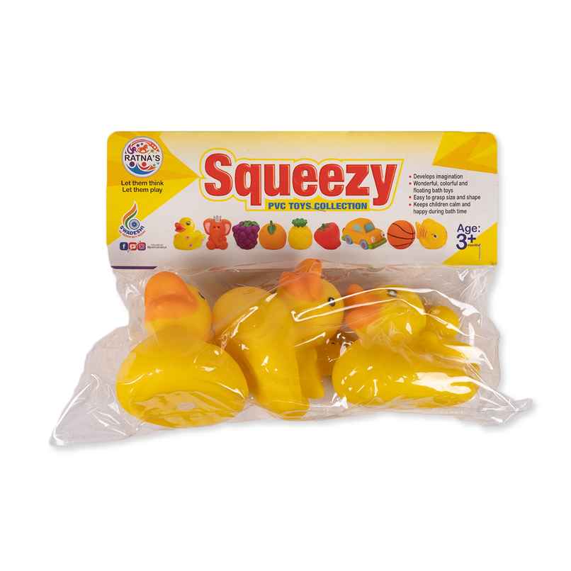 Ratna's Squeezy Duck 3 Pcs | Assorted Ratna's Squeezy Duck 3 Pcs | Assorted