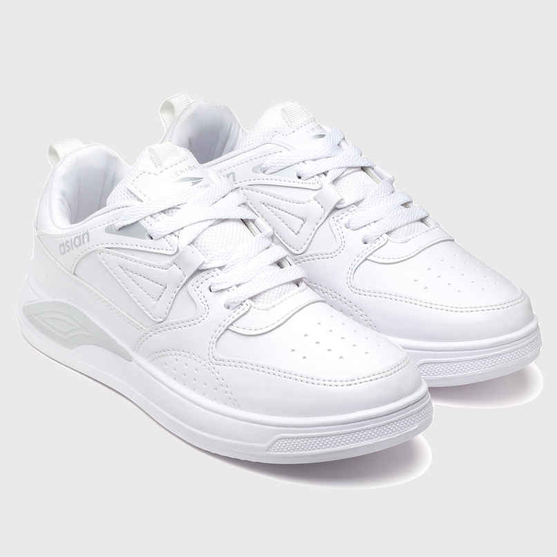 Asian Men s Moscow-01 Full White Sneakers | UK-8