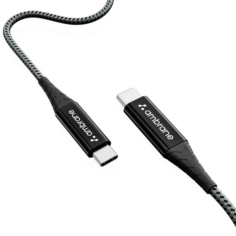 Ambrane Unbreakable 60W Fast Charging Braided Type C to Type C Cable - 1 m Ambrane Unbreakable 60W Fast Charging Braided Type C to Type C Cable - 1 m