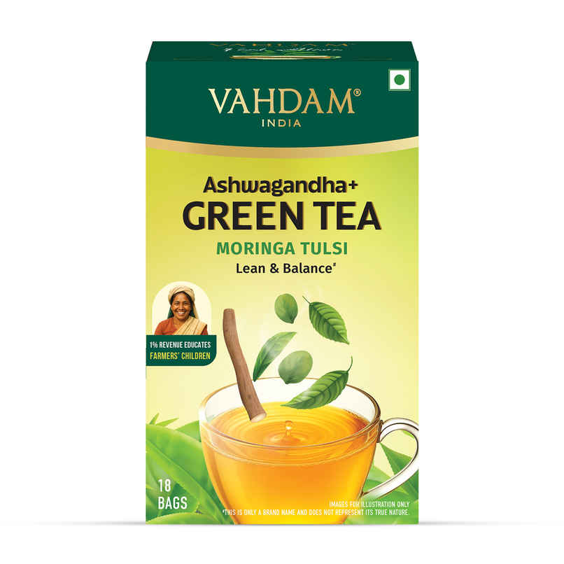 Vahdam Ashwagandha Green Tea Moringa Tulsi