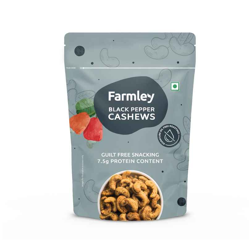 Farmley Black Pepper Roasted Cashews | Kaju Farmley Black Pepper Roasted Cashews | Kaju