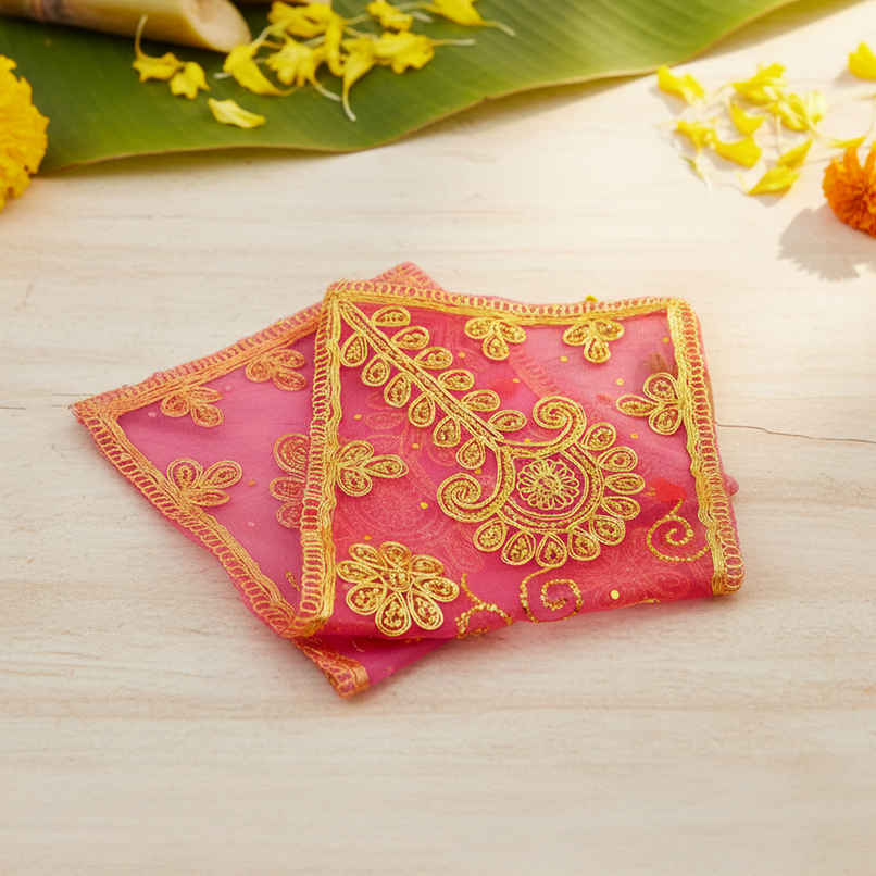 Divine Pink Mata Chunri | 17 x 7 Inch | ServDharm