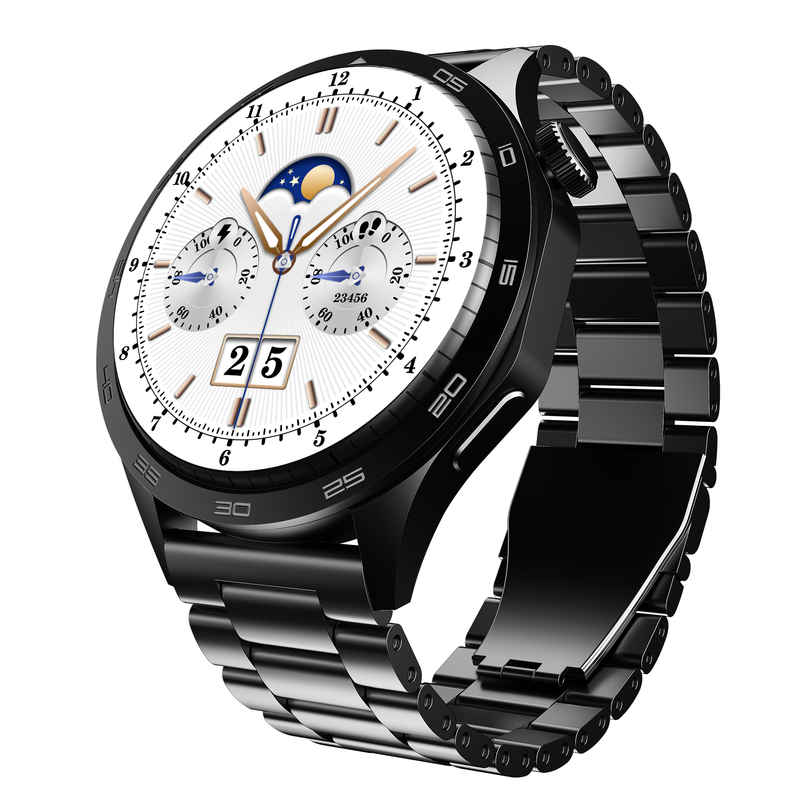 boAt Enigma Radiant Smartwatch | 1.43" AMOLED Display | Functional Crown - Metal Black