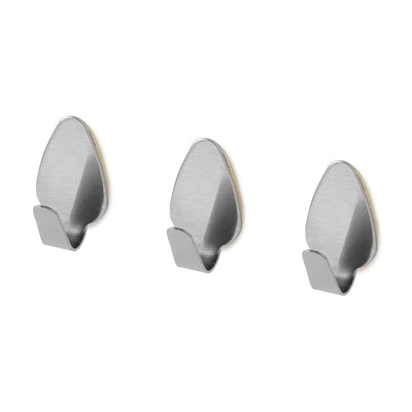 Fackelmann 3 Pcs Adhesive Hooks Heavy Duty Wall Hooks Waterproof For Hanging, Bathroom And Kitchen Fackelmann 3 Pcs Adhesive Hooks Heavy Duty Wall Hooks Waterproof For Hanging, Bathroom And Kitchen