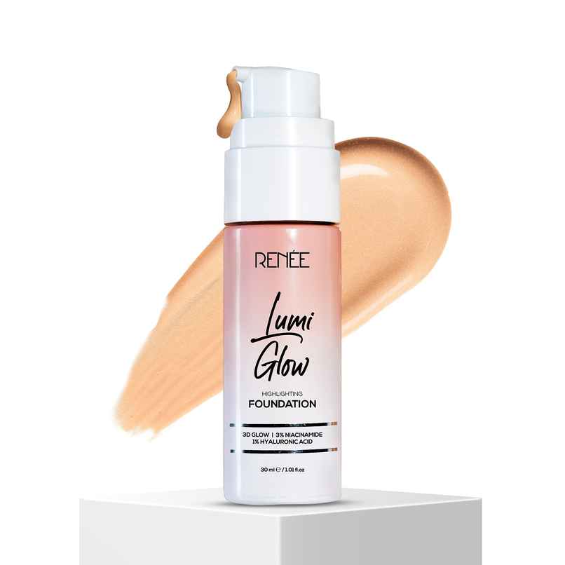 RENEE Lumi Glow Highlighting Liquid Foundation | Lightweight, Buildable, 3D Glow | 02 Glazed Bronze