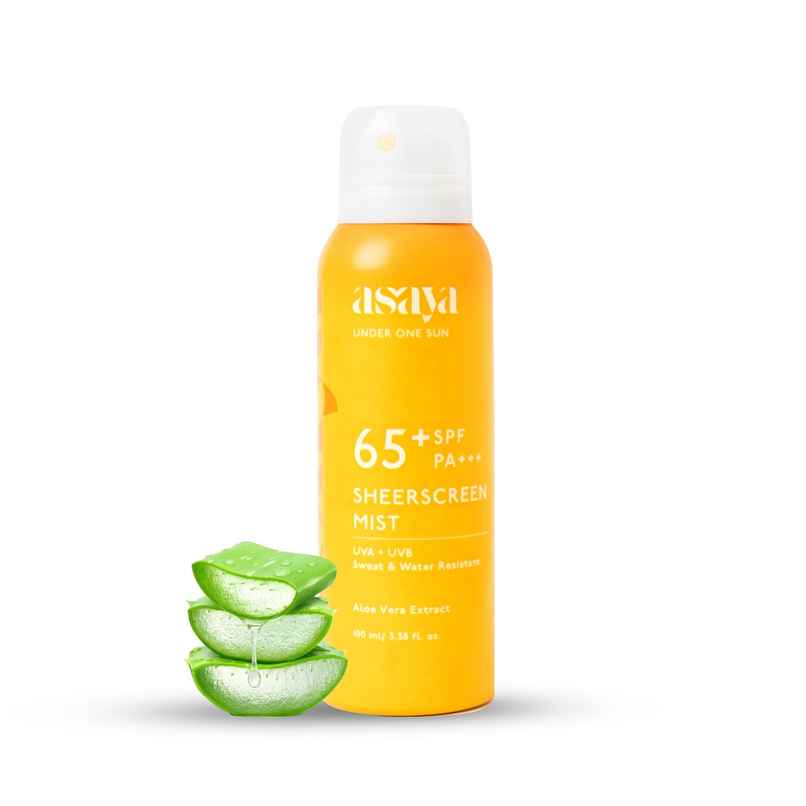 Asaya Sunscreen Spray for Face and Body | SPF 65 PA+++ | Sunscreen for Dry and Oily Skin
