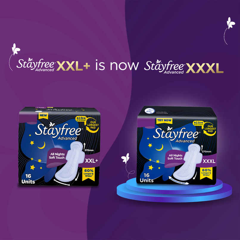 Stayfree Advanced All Nights Sanitary Pads | XXXL