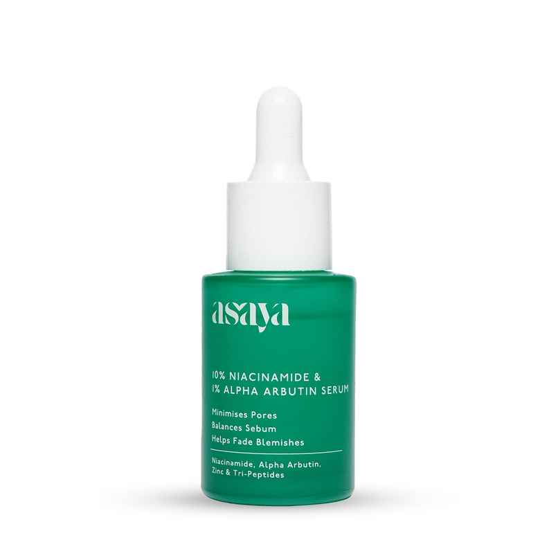 Asaya 10% Niacinamide Serum With Alpha Arbutin - Lightweight Pore Minimising Serum for Glowing Skin Asaya 10% Niacinamide Serum With Alpha Arbutin - Lightweight Pore Minimising Serum for Glowing Skin