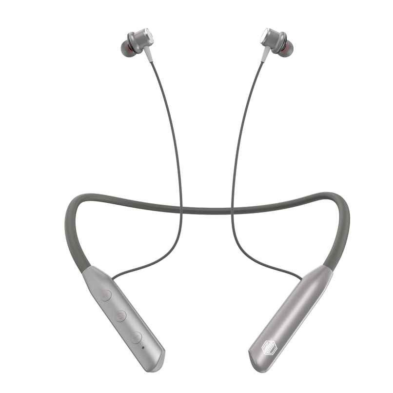 Nu Republic Pulse Metal Neckband Earphones (Silver)-1 unit