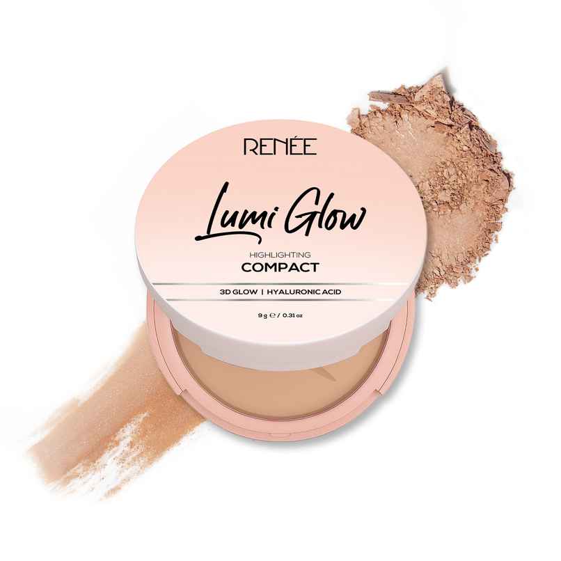 RENEE Lumi Glow Highlighting Compact | Medium Coverage, Dewy Finish, 3D Glow | 05 Chiffon Cocoa RENEE Lumi Glow Highlighting Compact | Medium Coverage, Dewy Finish, 3D Glow | 05 Chiffon Cocoa
