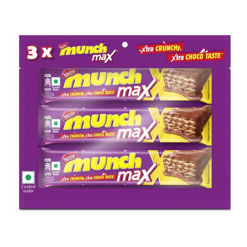 Nestle Munch Max Chocolate Coated Crunchy Wafer Bar Value Pack Nestle Munch Max Chocolate Coated Crunchy Wafer Bar Value Pack
