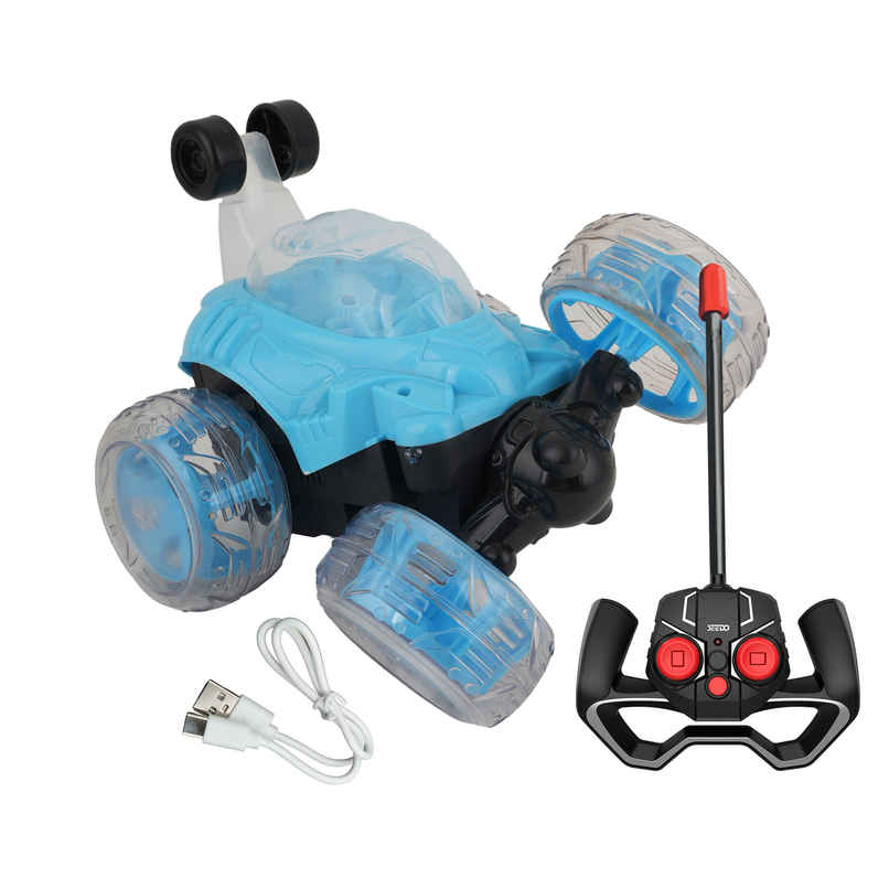 SEEDO Remote Control Car 1:18 , 27 MHz , Type-C Rechargeable, Fast Speed Big Stunt Car | Blue