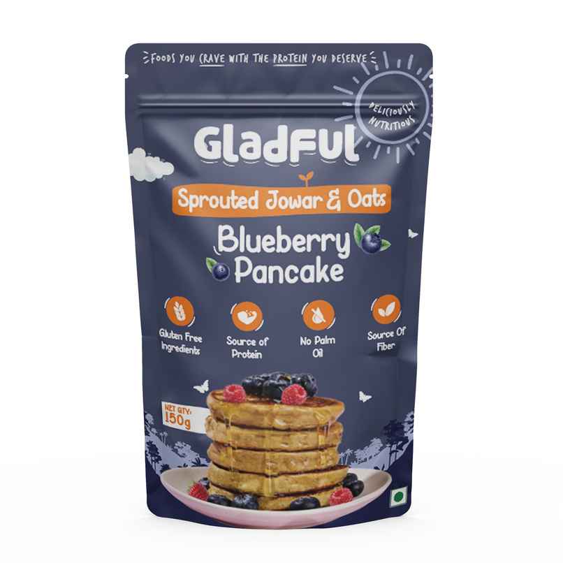Gladful Blueberry Pancake - Sprouted Jowar And Oats