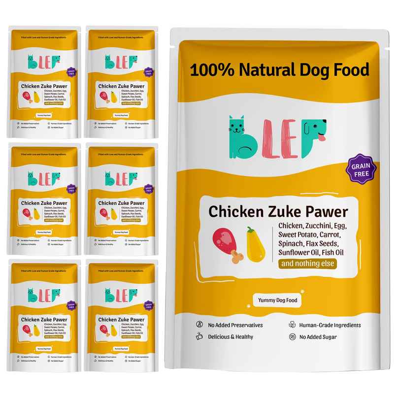 BLEP 100% Natural Dog Food | Chicken Zucchini | 7 Packs | Zero Preservatives BLEP 100% Natural Dog Food | Chicken Zucchini | 7 Packs | Zero Preservatives