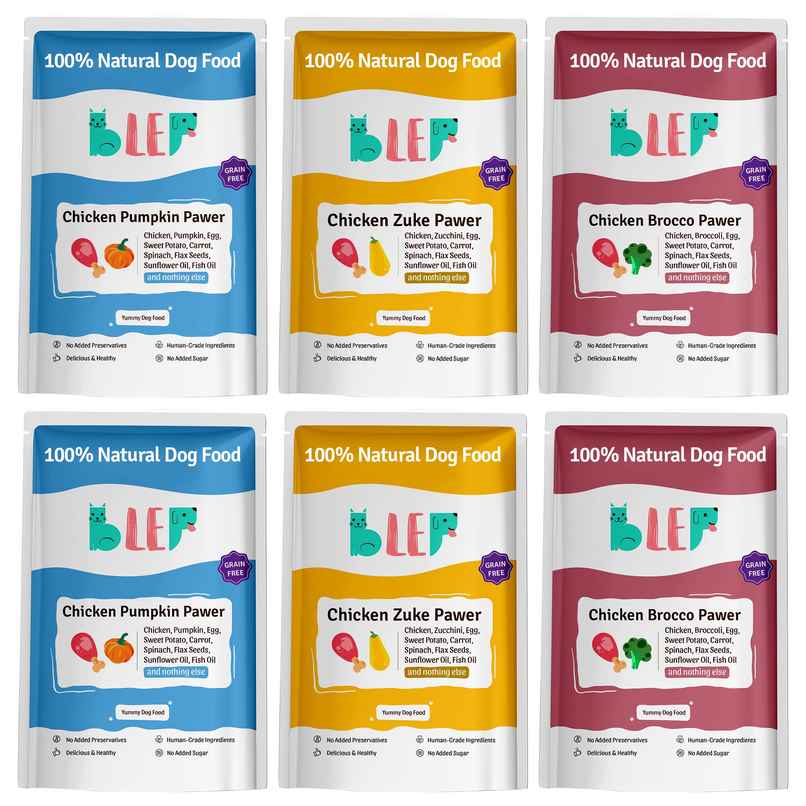 BLEP 100% Natural Dog Food | Chicken Pumpkin, Zucchini, Broccoli | 6 Packs | Zero Preservatives BLEP 100% Natural Dog Food | Chicken Pumpkin, Zucchini, Broccoli | 6 Packs | Zero Preservatives