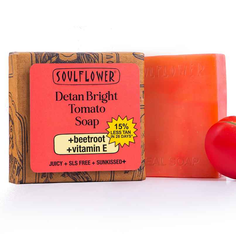 Soulflower Tomato Soap - Tan Removal & Moisturizer | Natural Soulflower Tomato Soap - Tan Removal & Moisturizer | Natural