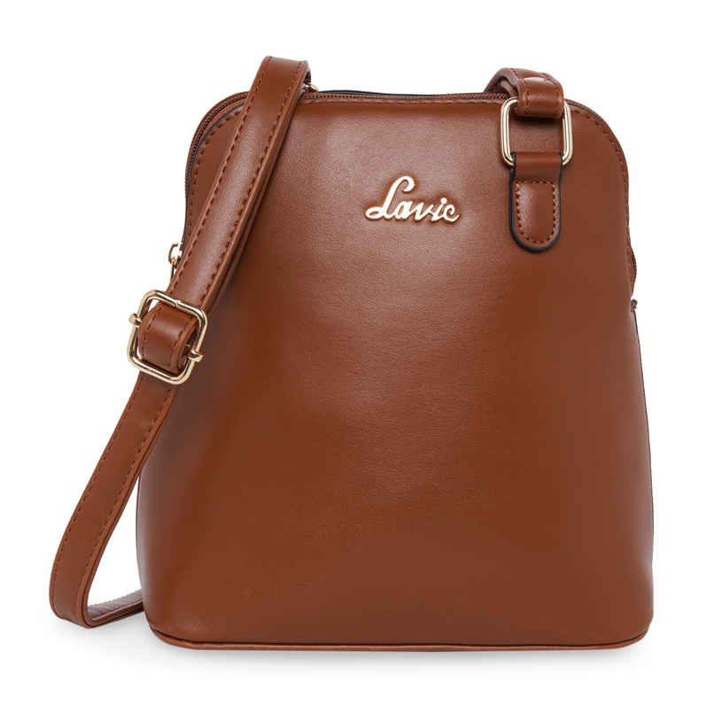Lavie Women's Merlin Vertical Dome Cross Body Sling Bag | Ladies Purse Handbag | Tan