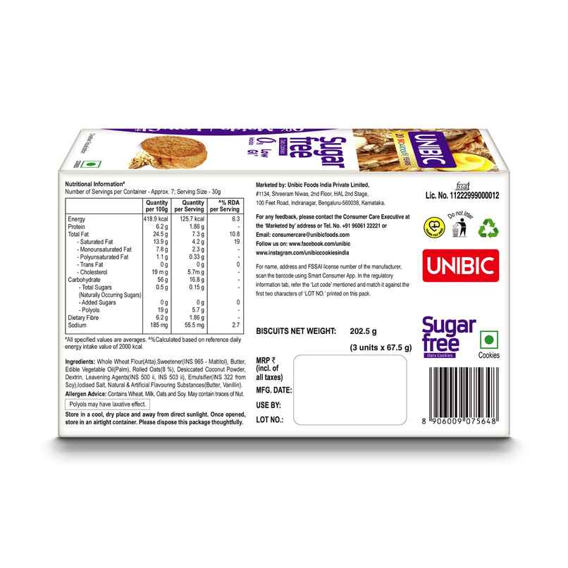 UNIBIC Sugar Free Oats