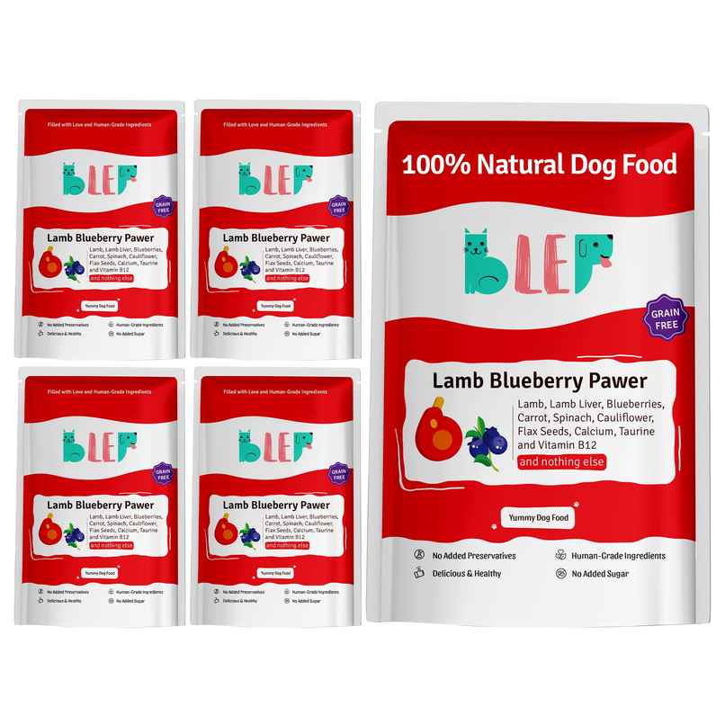 BLEP 100% Natural Dog Food | Lamb Blueberry Trial Pack | 5 Packs | Zero Preservatives BLEP 100% Natural Dog Food | Lamb Blueberry Trial Pack | 5 Packs | Zero Preservatives