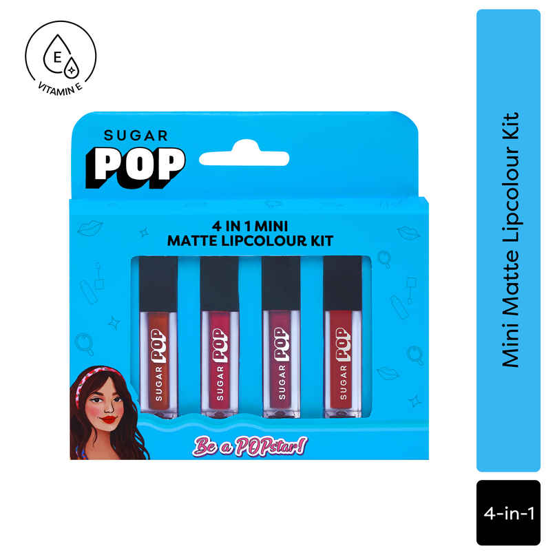SUGAR POP 4 in 1 Mini Matte Lipcolour Kit - 02 Bare Essentials SUGAR POP 4 in 1 Mini Matte Lipcolour Kit - 02 Bare Essentials