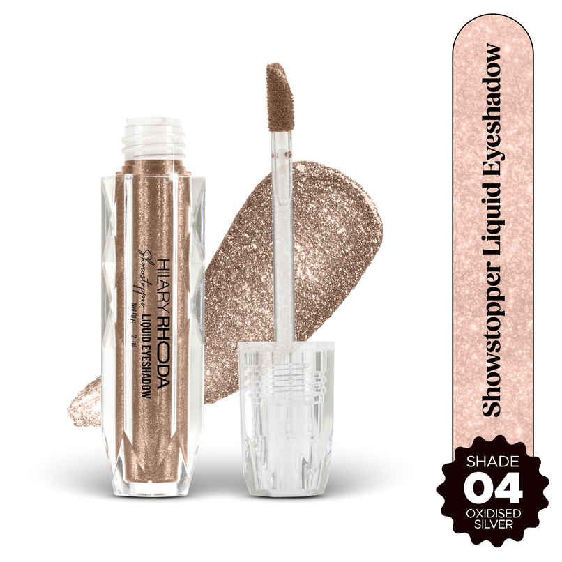 Hilary Rhoda Showstopper Liquid Eyeshadow | Gel-Based Formula | Oxidised Silver - Shade 04 Hilary Rhoda Showstopper Liquid Eyeshadow | Gel-Based Formula | Oxidised Silver - Shade 04