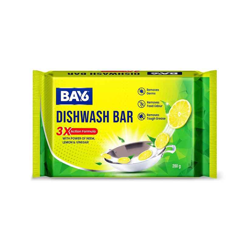 BAY6 Dishwash Bar 3X Power of Neem, Lemon & Vinegar
