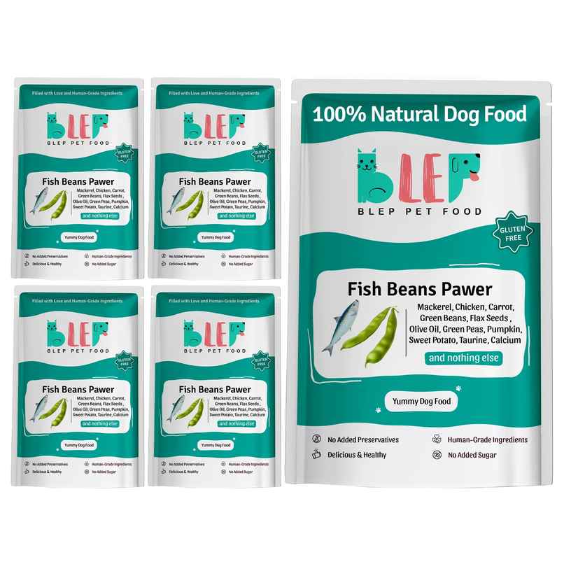 BLEP 100% Natural Dog Food | Fish Beans Trial Pack | 5 Packs | Zero Preservatives BLEP 100% Natural Dog Food | Fish Beans Trial Pack | 5 Packs | Zero Preservatives