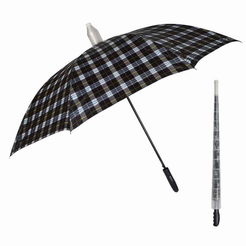 Fendo 23 inch Checks Straight Auto Open Umbrella Assorted