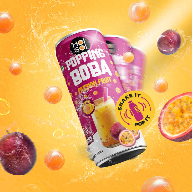 Moi Soi Popping Boba With Passsion Fruit Drink Moi Soi Popping Boba With Passsion Fruit Drink