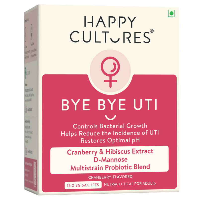 Happy Cultures Bye Bye UTI | D-Mannose, Cranberry & Probiotics |15pcs