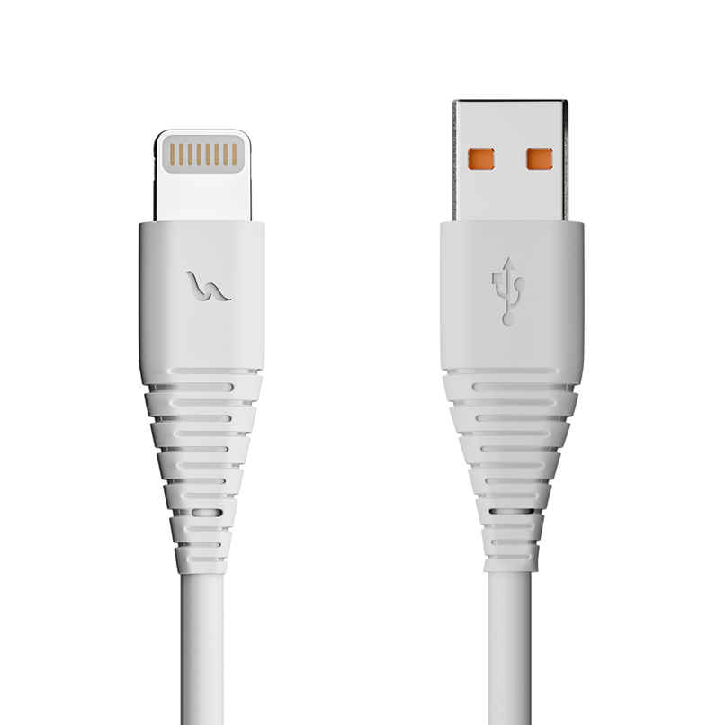 UBON 20W Fast Charging 1mtr USB to Ligthning Braided Cable, 50000+ Bend Test - White