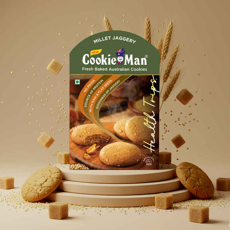 CookieMan Premium Millet Jaggery Ragi Atta Cookies Biscuits
