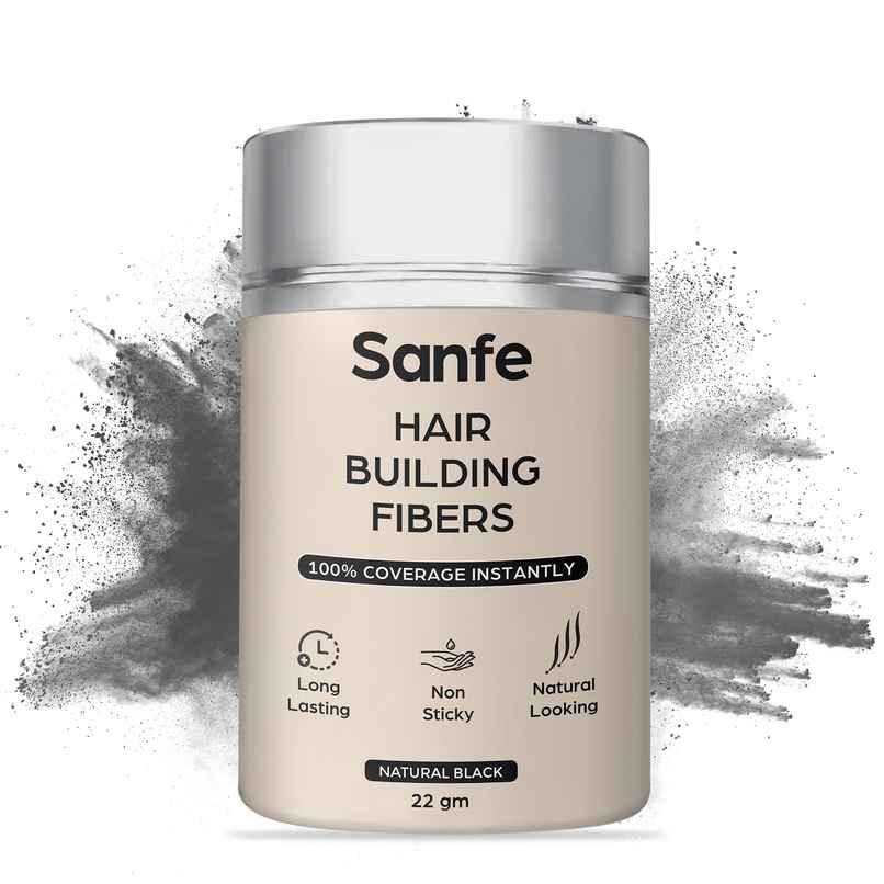 Sanfe Instant Bald Spot Covering Fibers For Instant Thicker & Fuller Look - Black