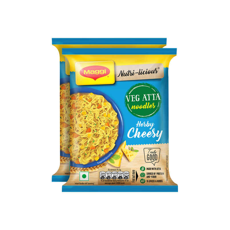 Maggi Nutri-Licious Veg Atta Noodles Herby Cheesy