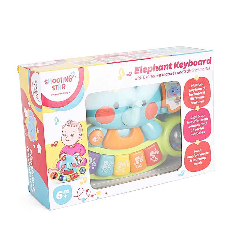 Hamley's Shooting Star Elephant Keyboard, 6M+, Multicolour